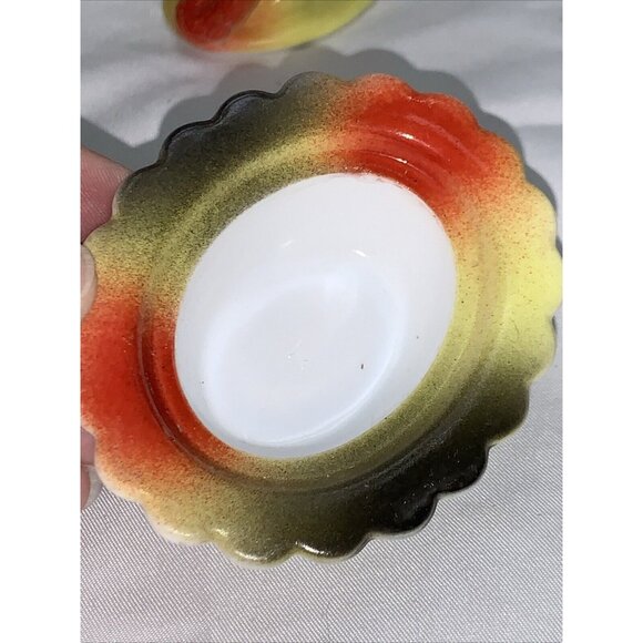 Vtg Mosser Cat on Nest Tie Dye Glass Salt Cellar Basket C880 - Picture 7 of 10